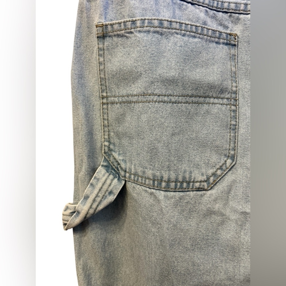 VTG 90s Bill Blass Jeans Capri Carpenter High Rise Wide Leg Blue Denim Sz 10 - Picture 5 of 6